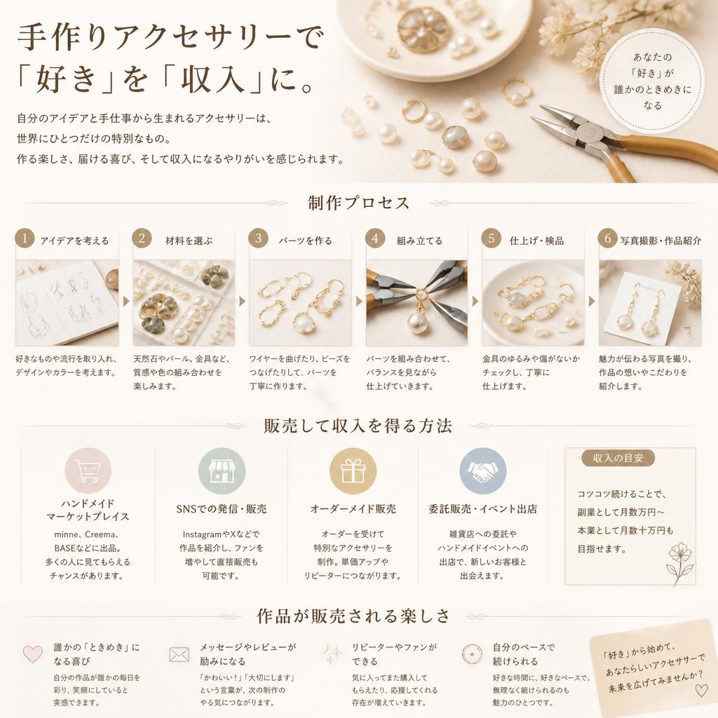 魅力的な手作りアクセサリーで収入アップ！