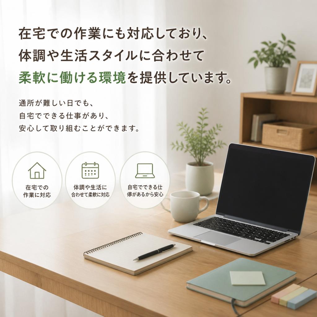 在宅でも安心して作業可能！