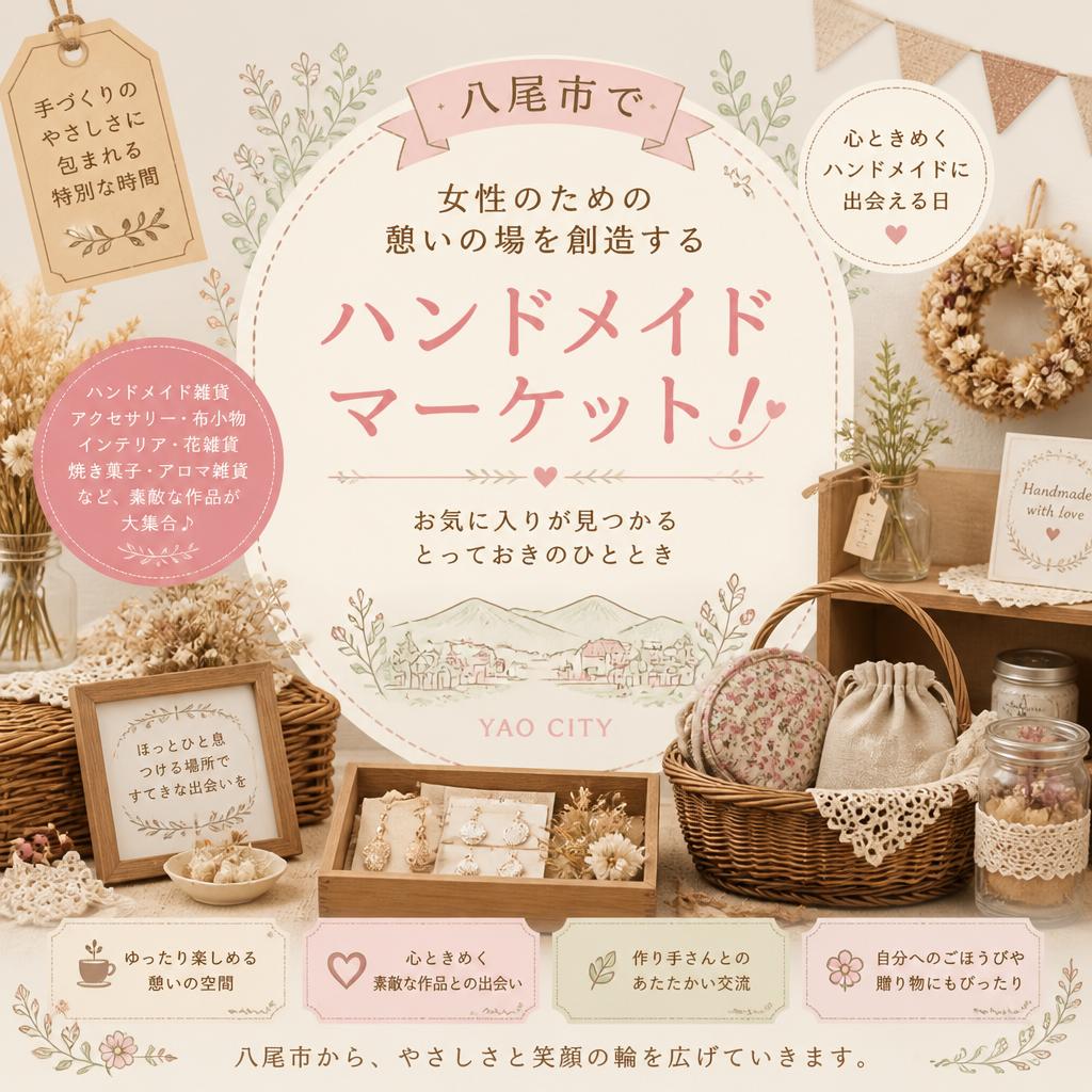 八尾市で女性のための憩いの場を創造するハンドメイドマーケット！