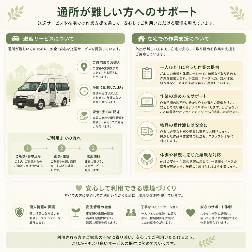 送迎・在宅支援のメリット