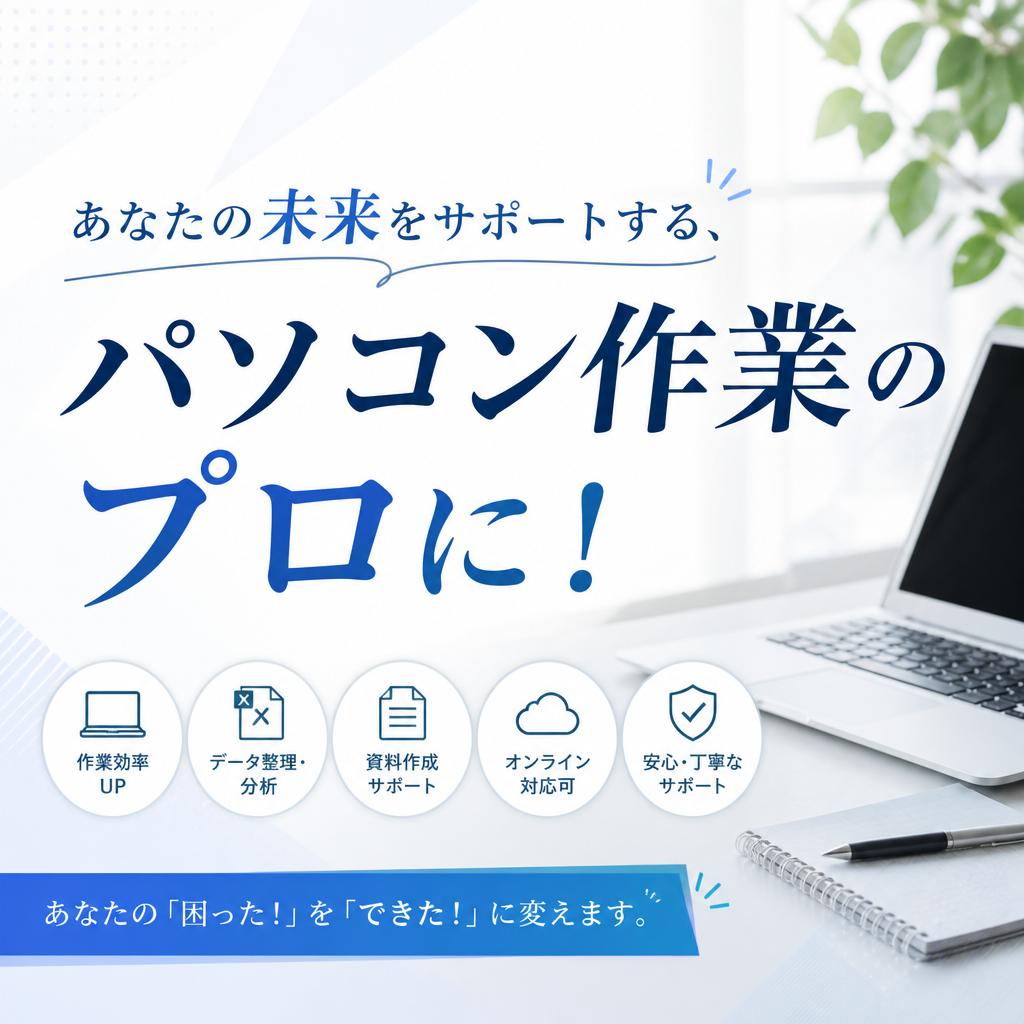あなたの未来をサポートする、パソコン作業のプロに！