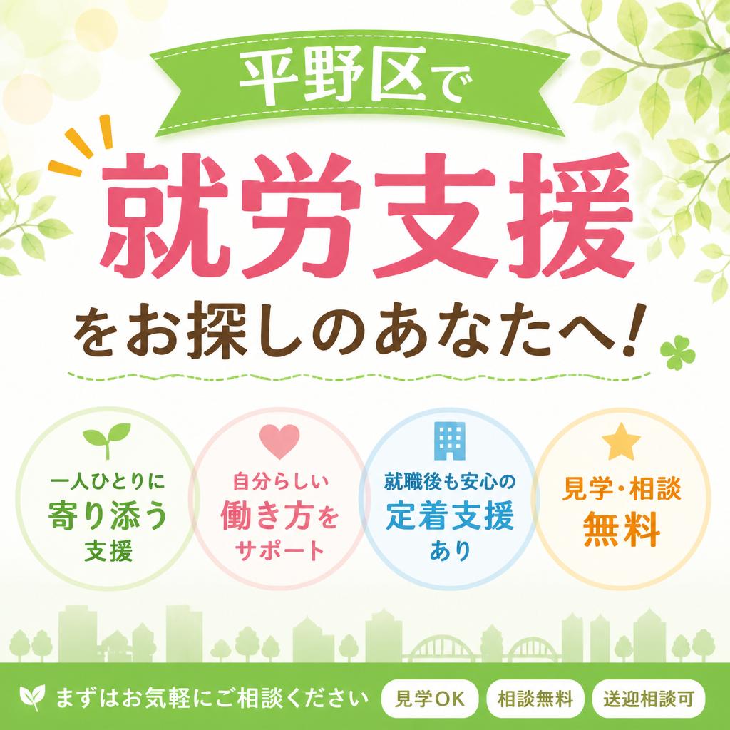 平野区で就労支援をお探しのあなたへ！