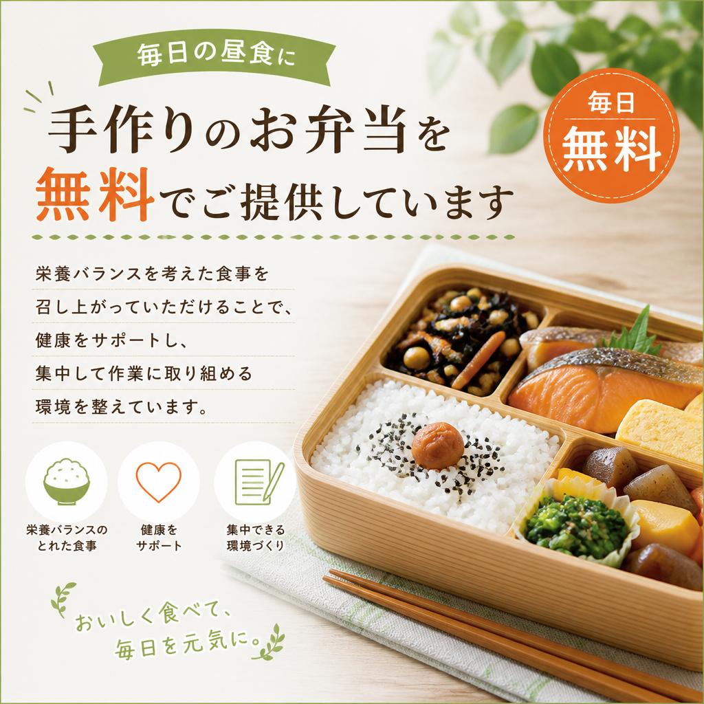 無料で利用できる手作りのお弁当！