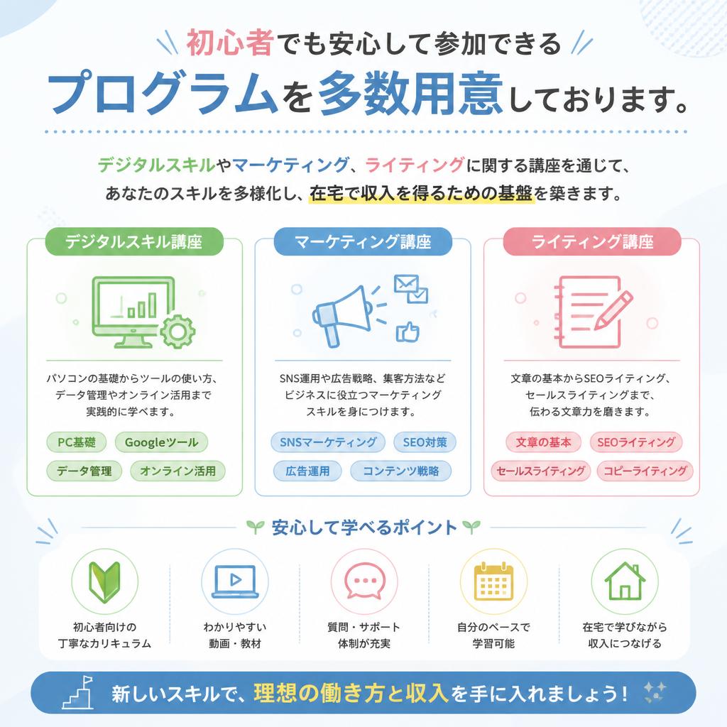 多彩なスキルアッププログラム