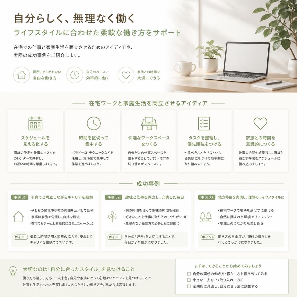 柔軟な働き方で生活を豊かに