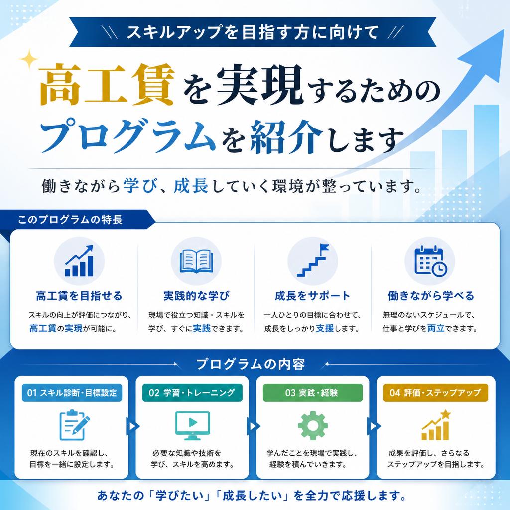 高工賃でのスキルアップを実現