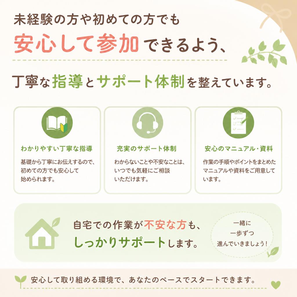 初めての方も安心のサポート体制