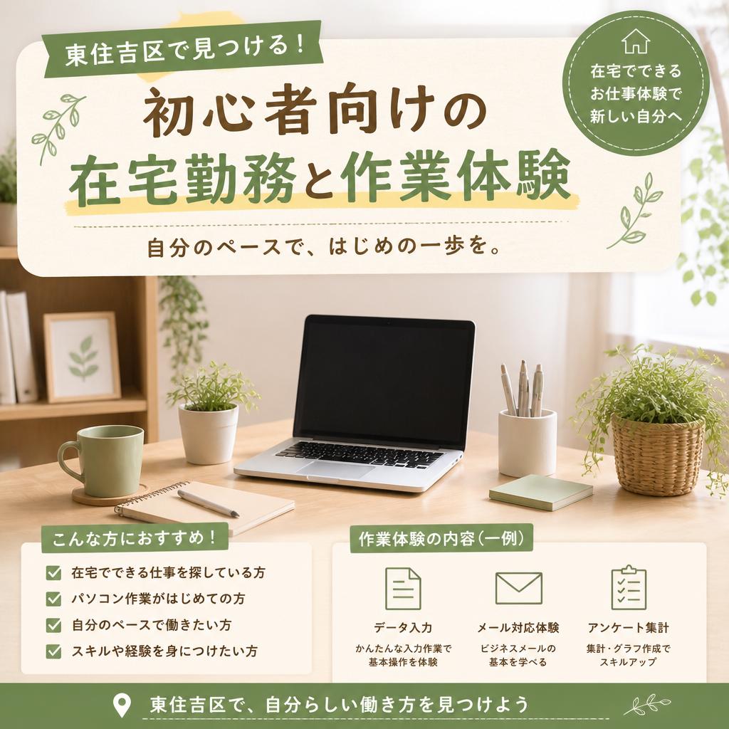 東住吉区で見つける！初心者向けの在宅勤務と作業体験
