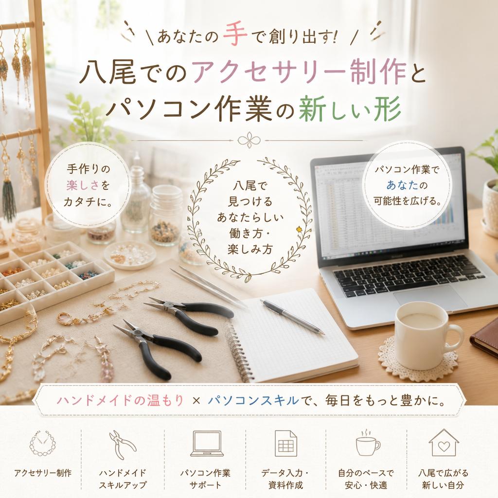 あなたの手で創り出す！八尾でのアクセサリー制作とパソコン作業の新しい形