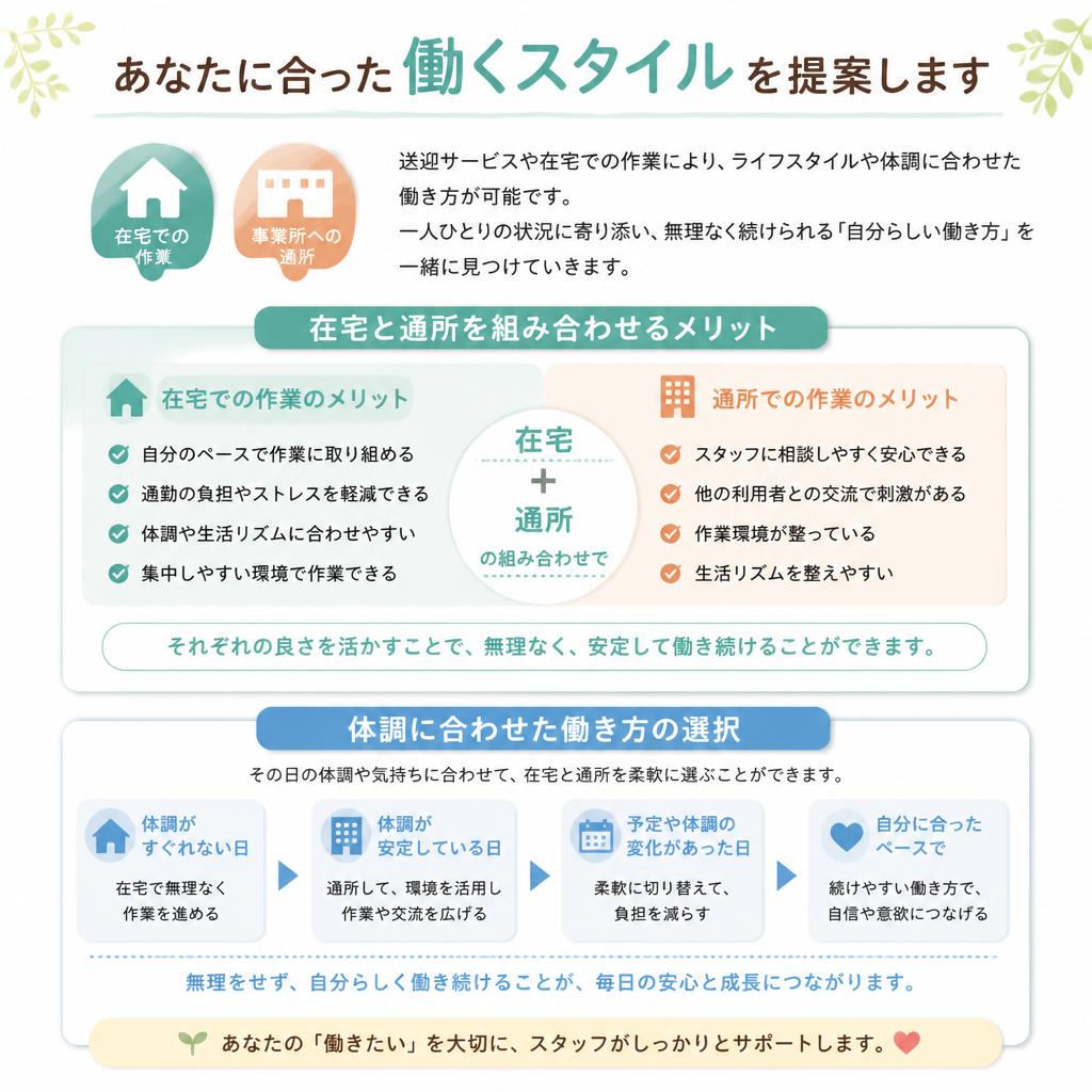 通所と在宅の柔軟な働き方