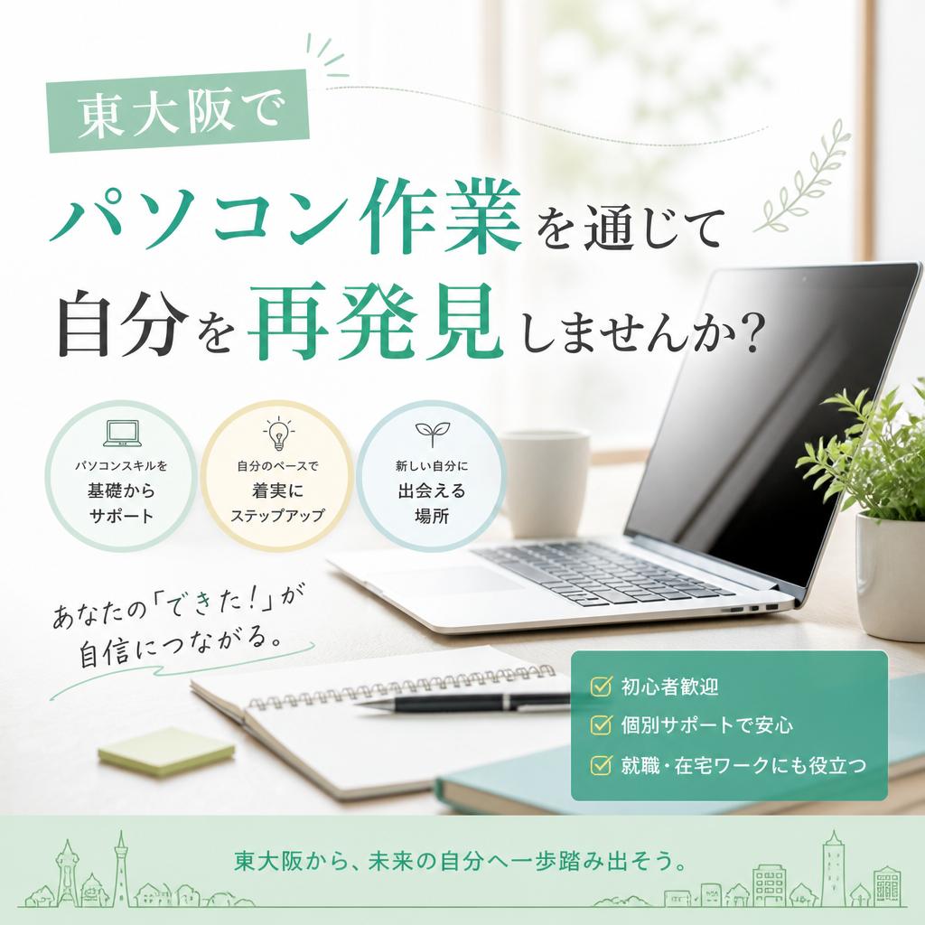 東大阪でパソコン作業を通じて自分を再発見しませんか？