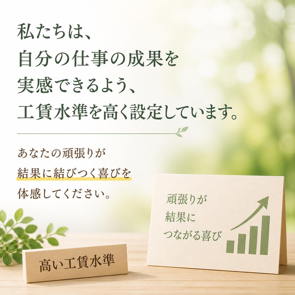 成果を実感できる工賃設定
