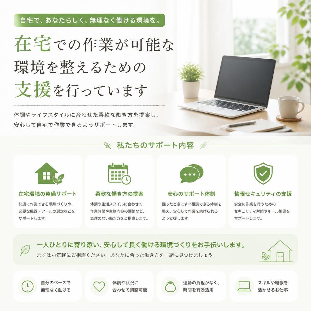 自宅での作業環境を整えるサポート