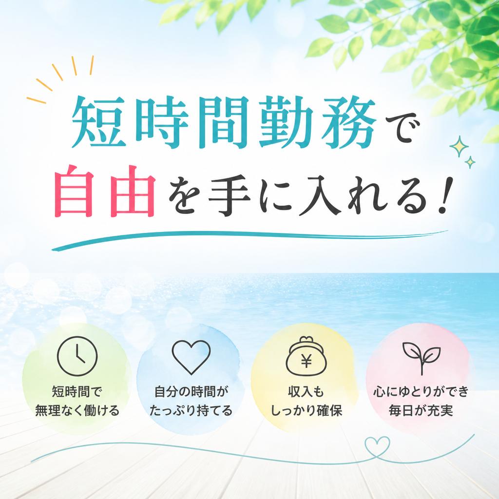 短時間勤務で自由を手に入れる！