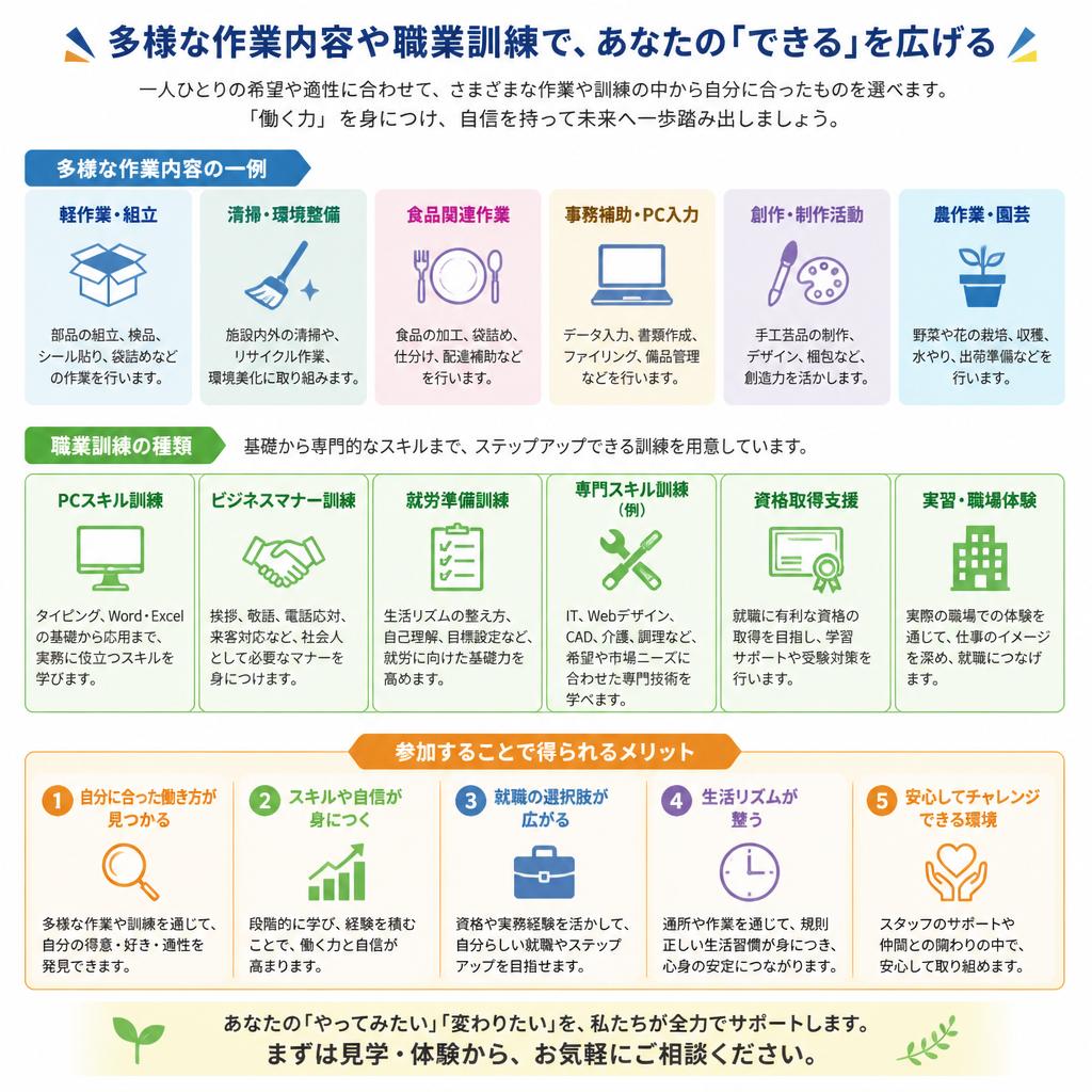 職業訓練の支援内容