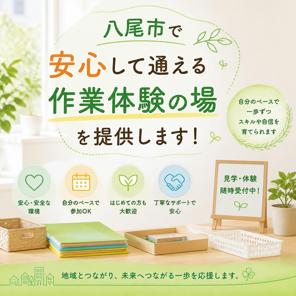 八尾市で安心して通える作業体験の場を提供します！