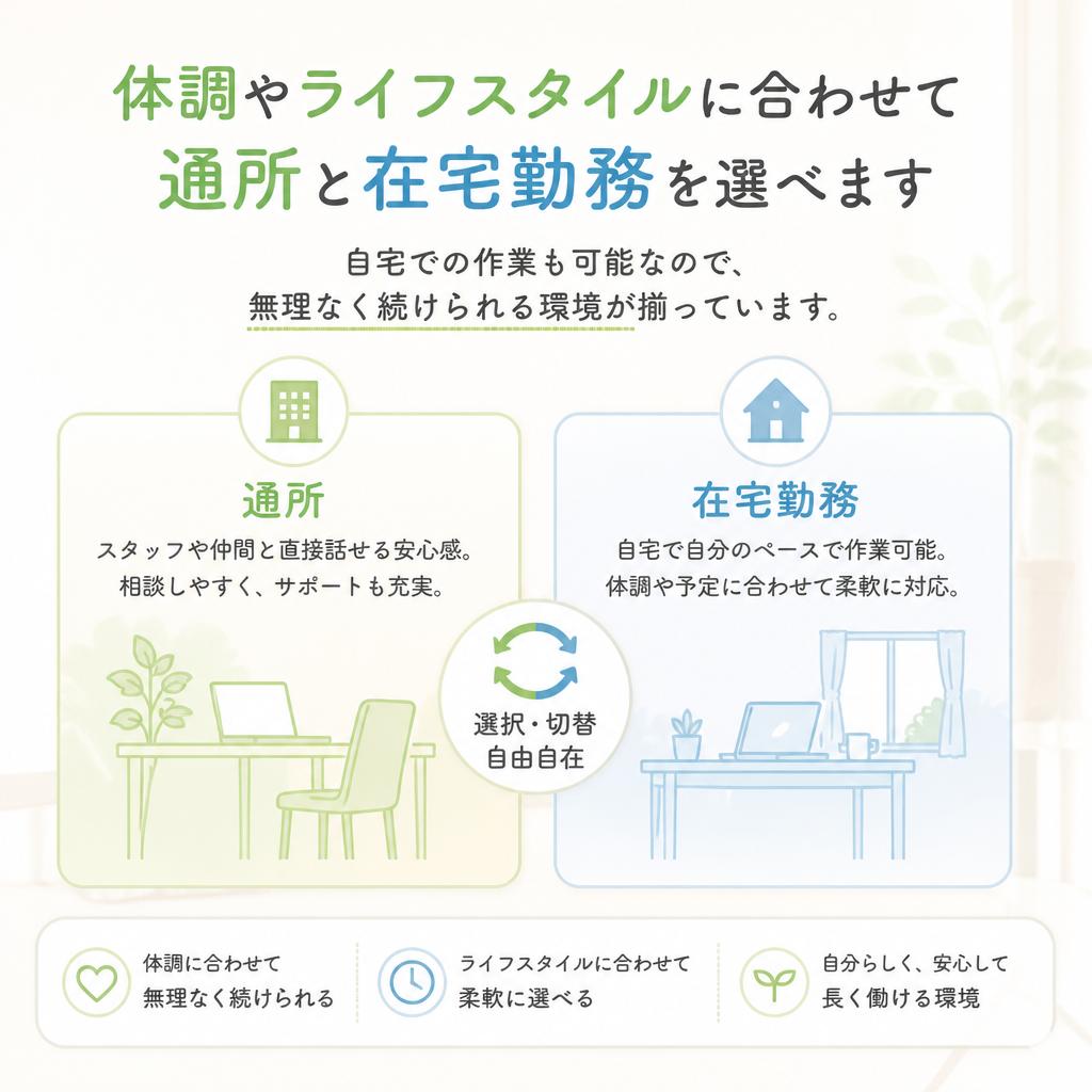 通所も在宅勤務も自由自在！