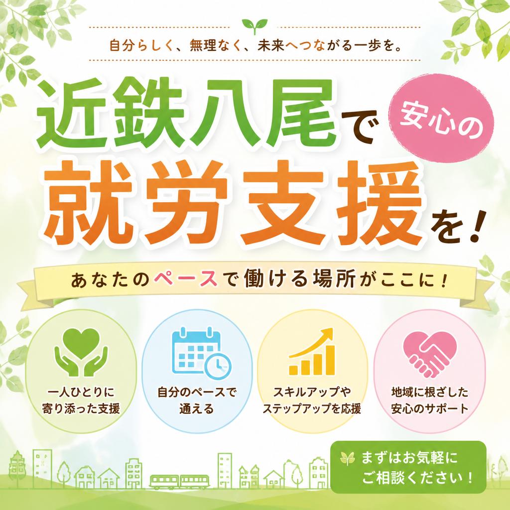 近鉄八尾で安心の就労支援を！あなたのペースで働ける場所がここに！