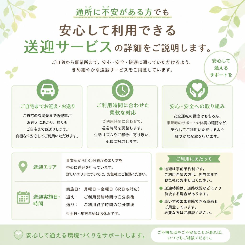送迎サービスと通所の魅力