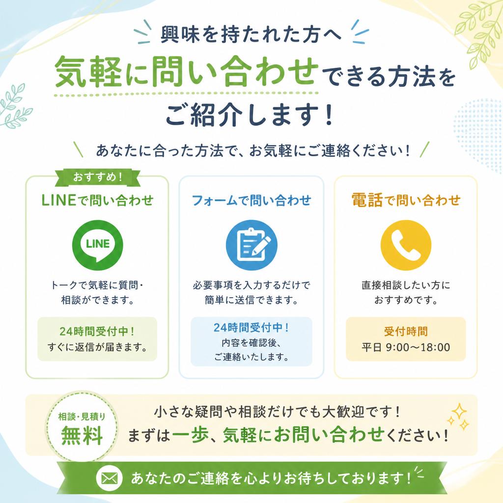 今すぐお問い合わせを！