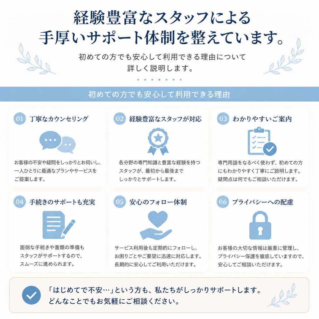 充実のサポート体制