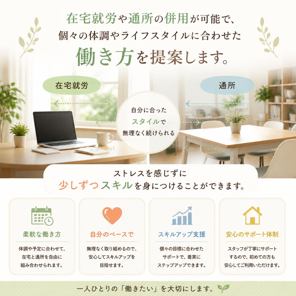 無理のないペースで働ける支援