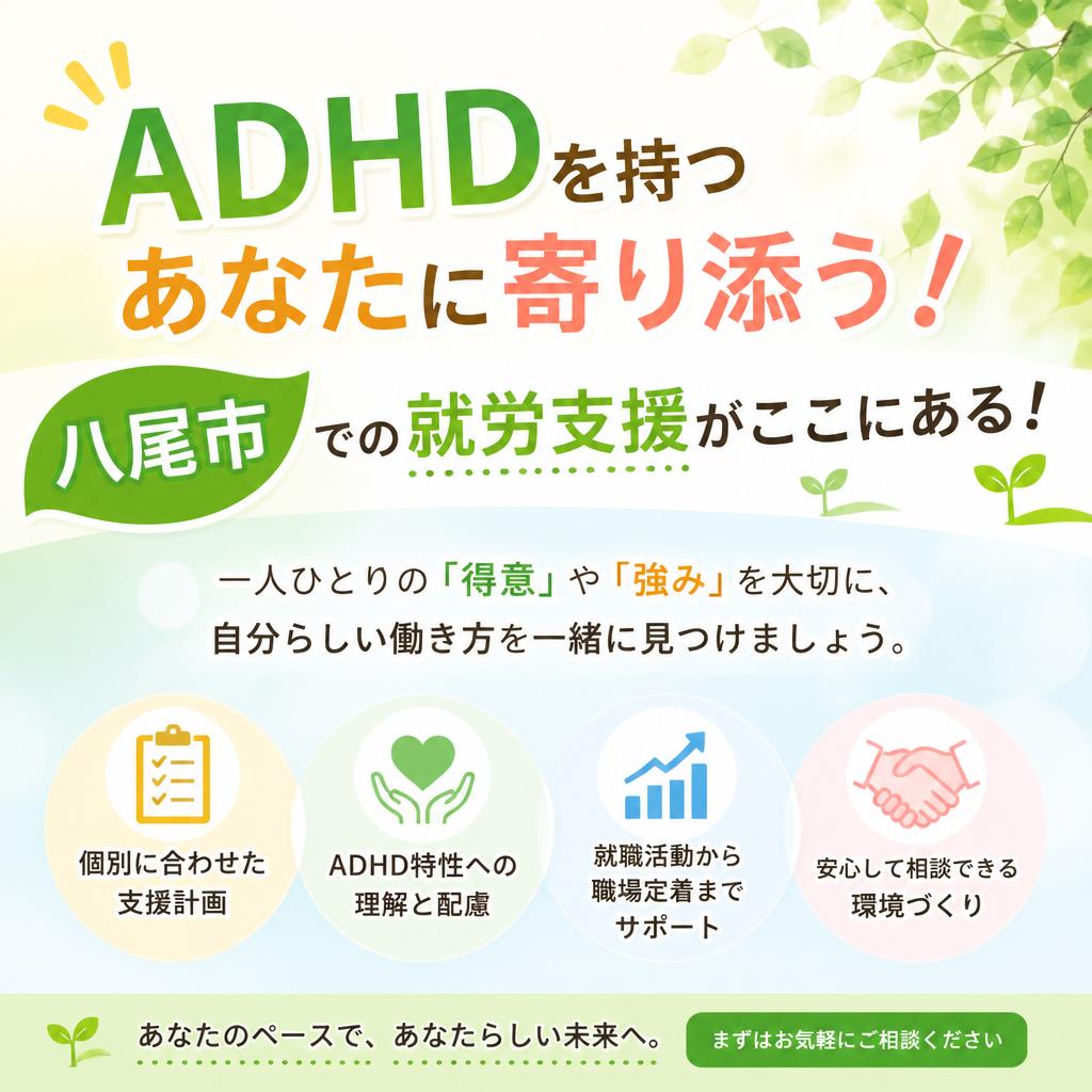 ADHDを持つあなたに寄り添う！八尾市での就労支援がここにある！