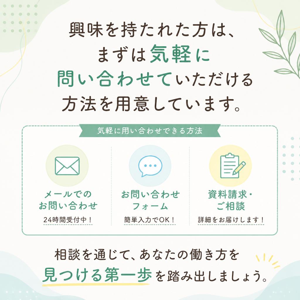 7. まずはお問い合わせを！