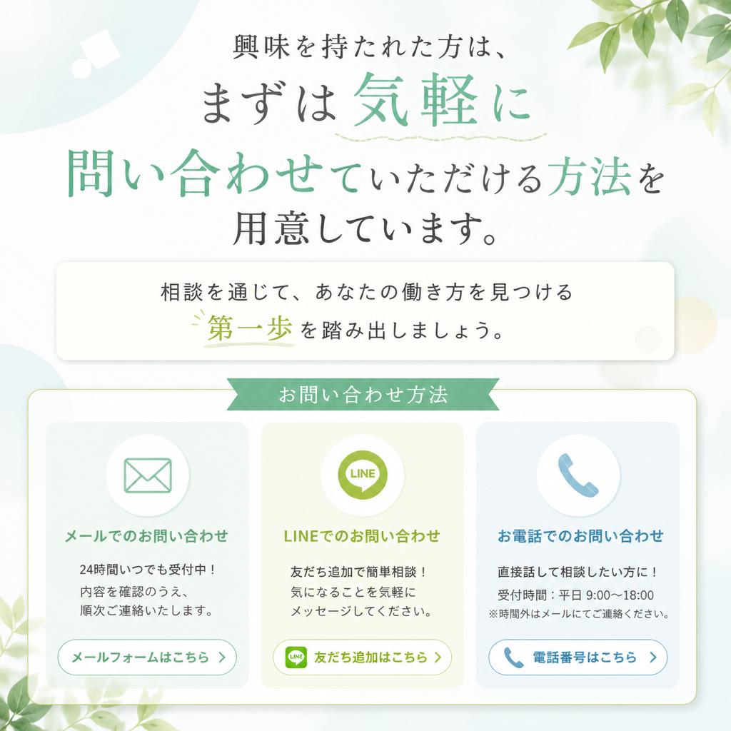 7. まずはお問い合わせを！