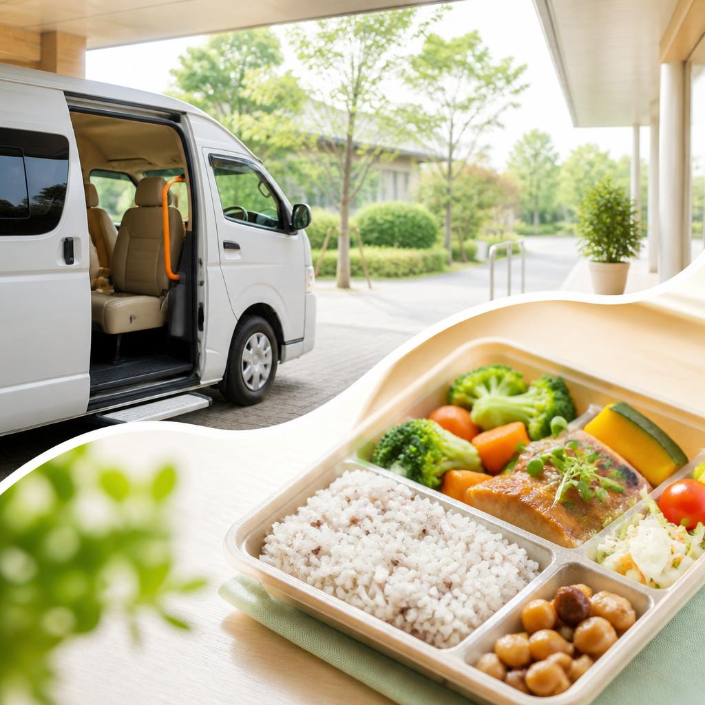 送迎サービスとお弁当の提供